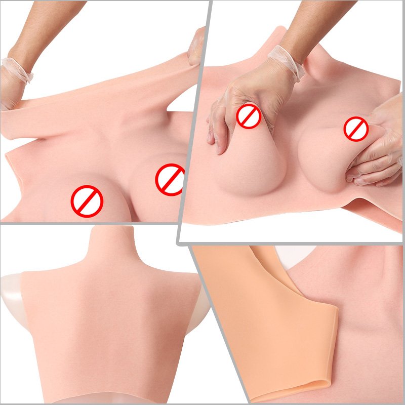 Low neck Realistic False Silicon Female Breast Forms Fake Silicone breastplate Boobs Prosthesis Cosplay for women breast implant