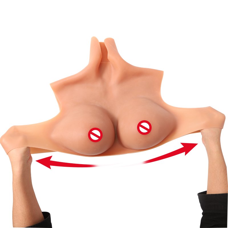 Low neck Realistic False Silicon Female Breast Forms Fake Silicone breastplate Boobs Prosthesis Cosplay for women breast implant