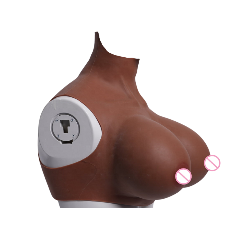 Brown Color E Cup Breast Prosthetics Silicone Boobs Crossdressers Realistic Nipple Cover Bra for tansgender
