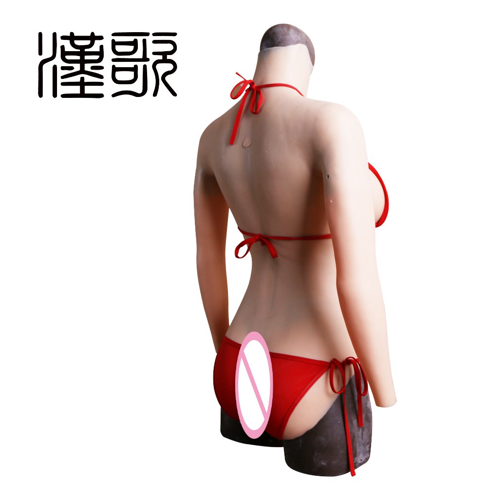 L Size Swimsuit with Liquid Silicone Filling and Sleeves Vagina Crossdresser Silicone Female Skin Transgender Bodysuit