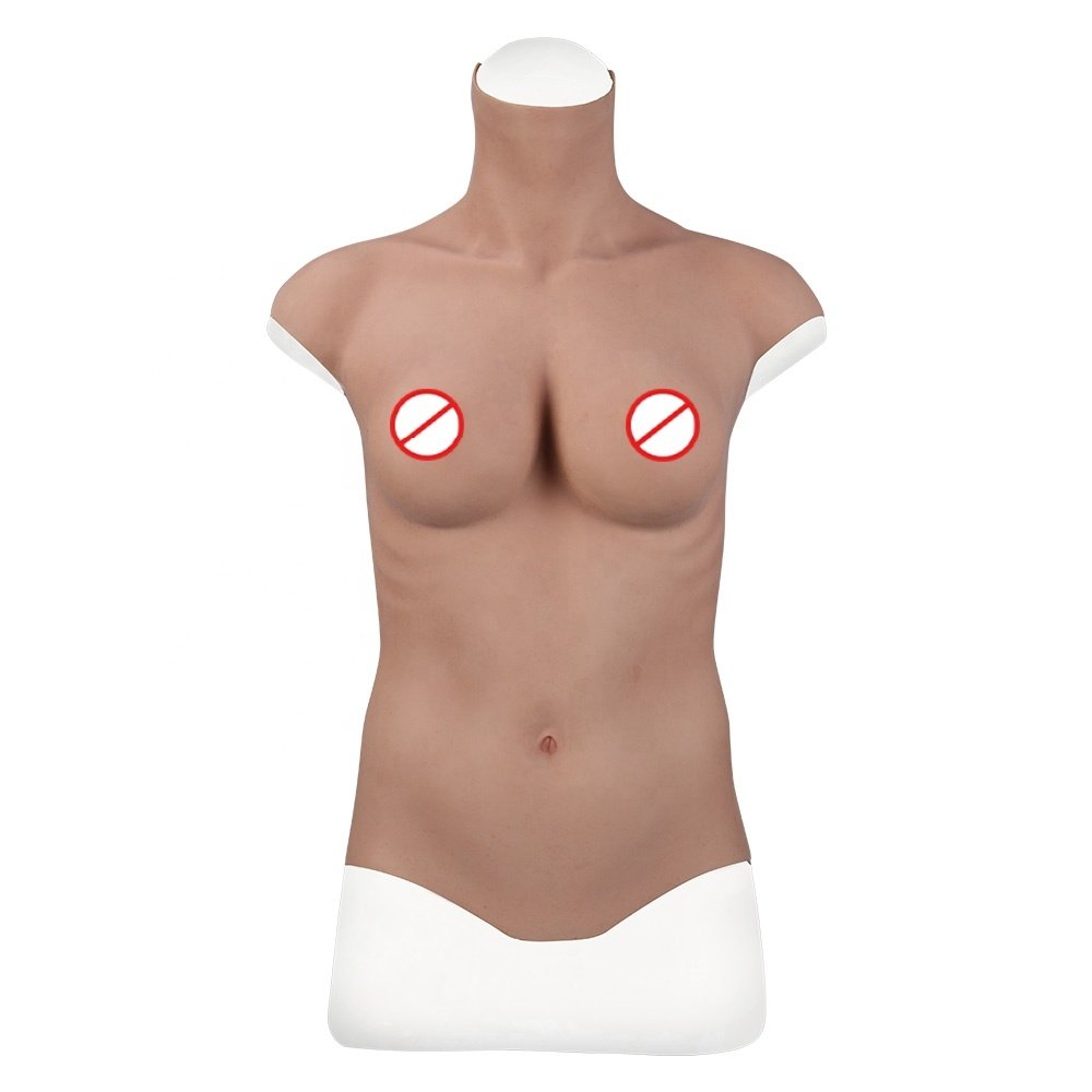 Silicone No Oil High Collar Tits Crossdresser Huge Fake Boobs E cup Male to Female Breast Form for Drag Queen
