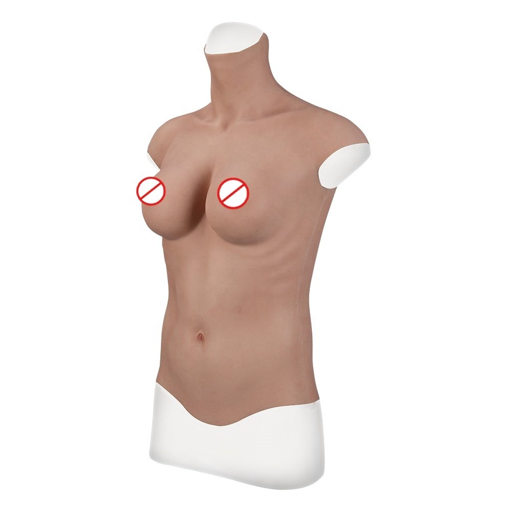 Silicone No Oil High Collar Tits Crossdresser Huge Fake Boobs E cup Male to Female Breast Form for Drag Queen