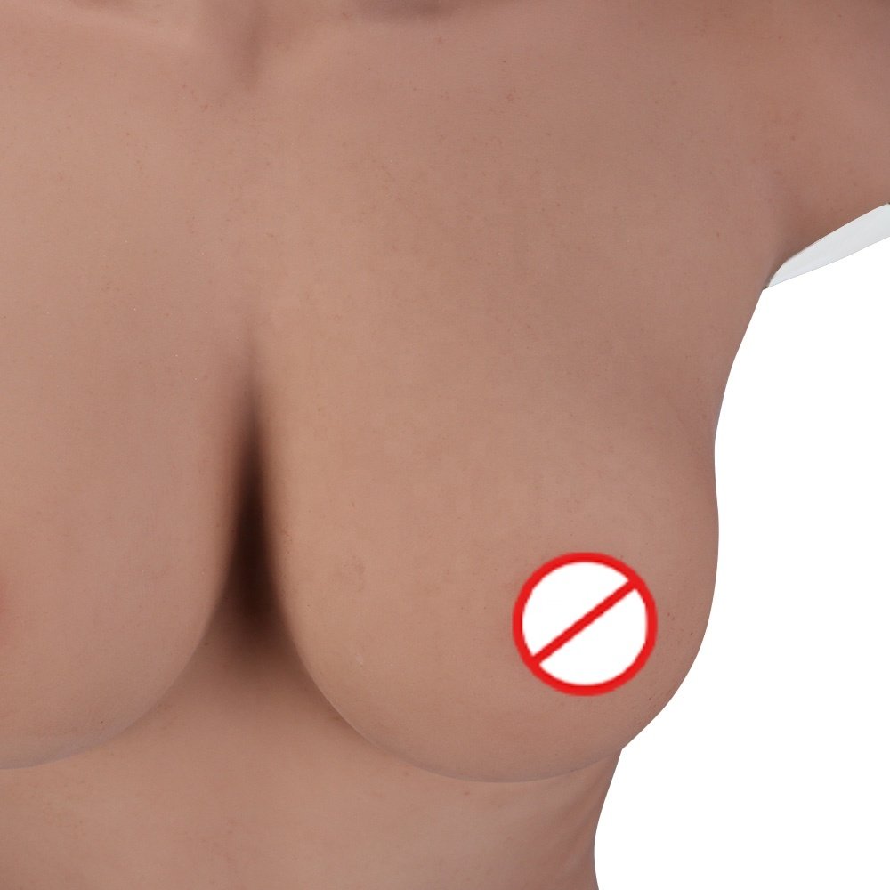 Silicone No Oil High Collar Tits Crossdresser Huge Fake Boobs E cup Male to Female Breast Form for Drag Queen