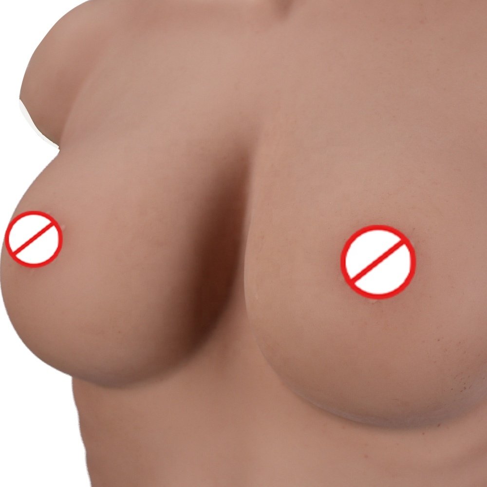 Silicone No Oil High Collar Tits Crossdresser Huge Fake Boobs E cup Male to Female Breast Form for Drag Queen
