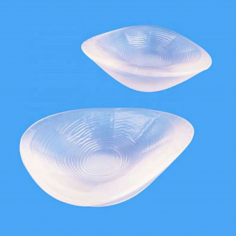 Silicone Breast Form Woman Boob Artificial Breast Prosthesis Transparent 100% Silicone Triangle Shape Deep Concave Backside