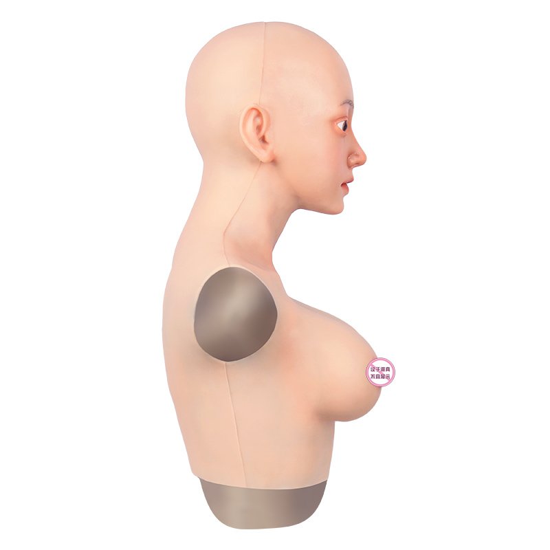Silicone Mask with breast forms Male to Female fake boob head Makeup Silicone Realistic Woman Face Mask for Crossdresser