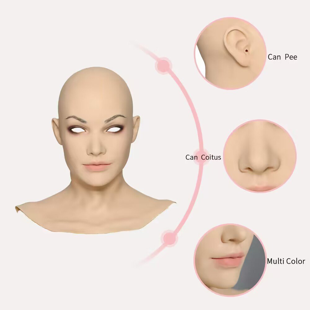 Silicone Mask with breast forms Male to Female fake boob head Makeup Silicone Realistic Woman Face Mask for Crossdresser