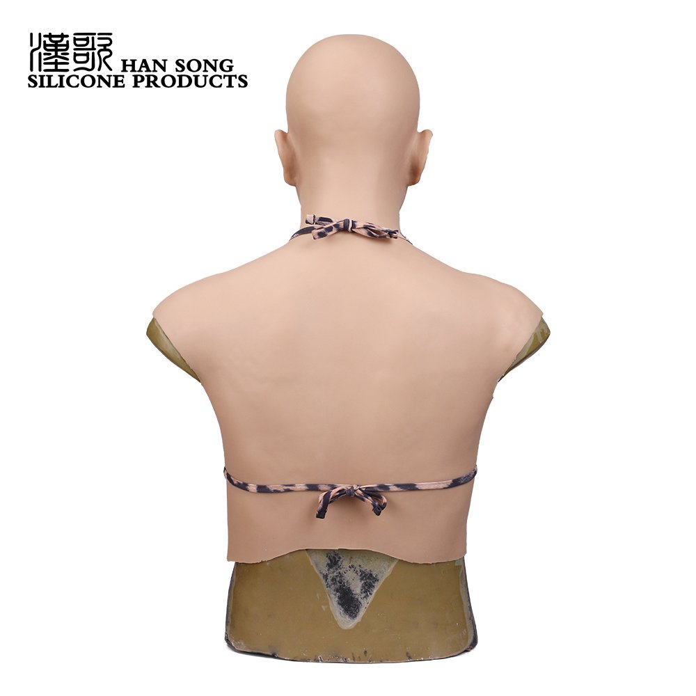 Female Cyberskin Body Suit One-Piece With Head Mask Tight Zentai CD TD Silicone Breast Forms with Mask