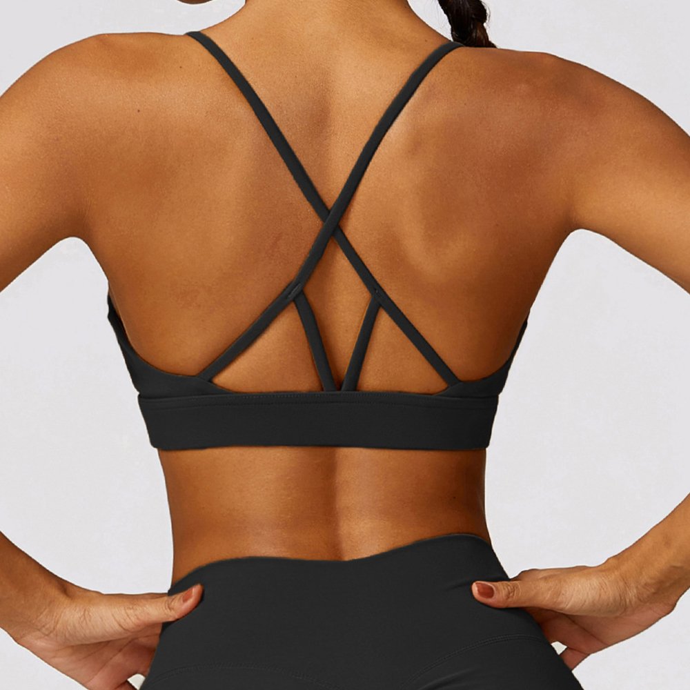 Customization Women Soft Cross Back Yoga Bra Blank Sports Top Gym Fitness Sets Workout Women Sport Bra