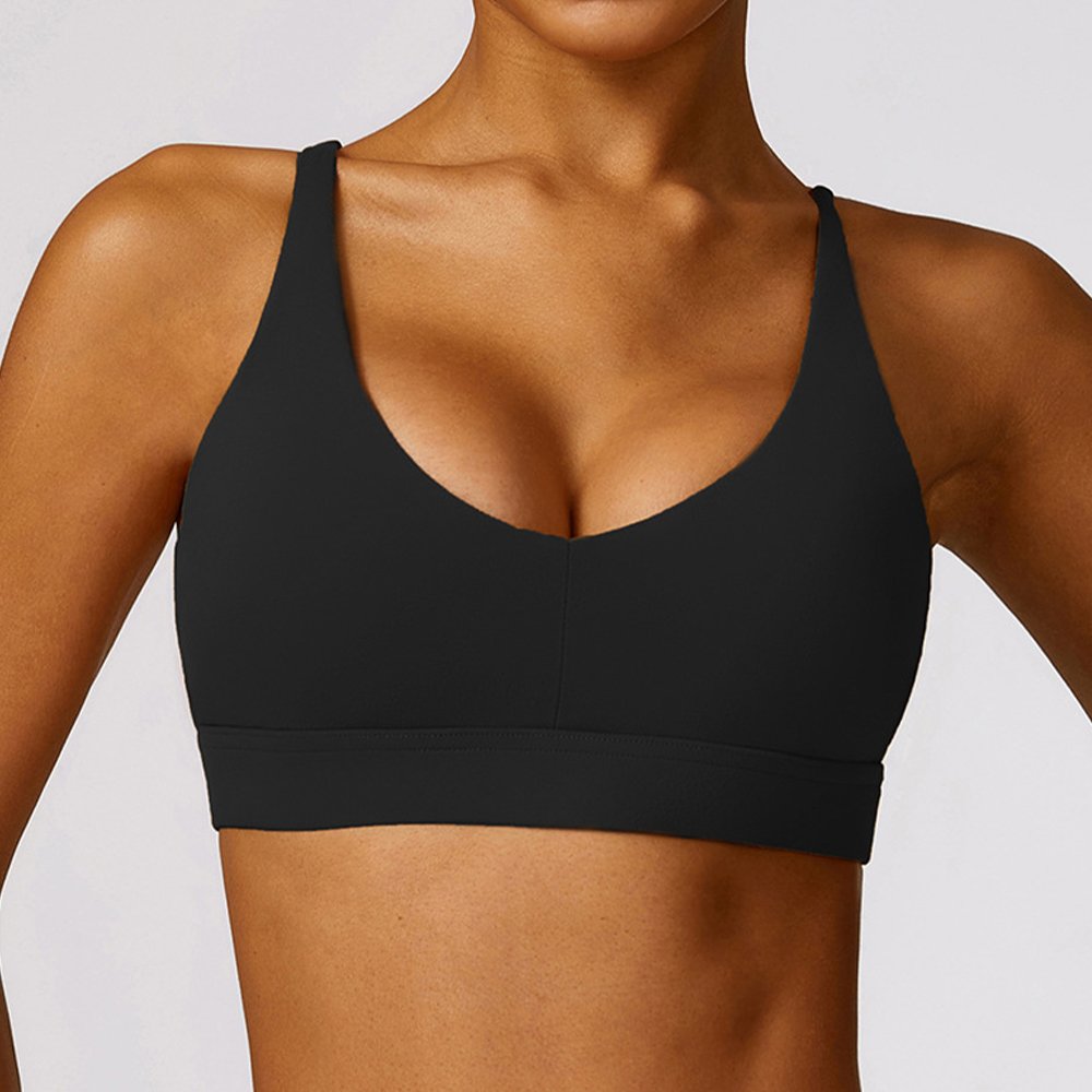 Customization Women Soft Cross Back Yoga Bra Blank Sports Top Gym Fitness Sets Workout Women Sport Bra