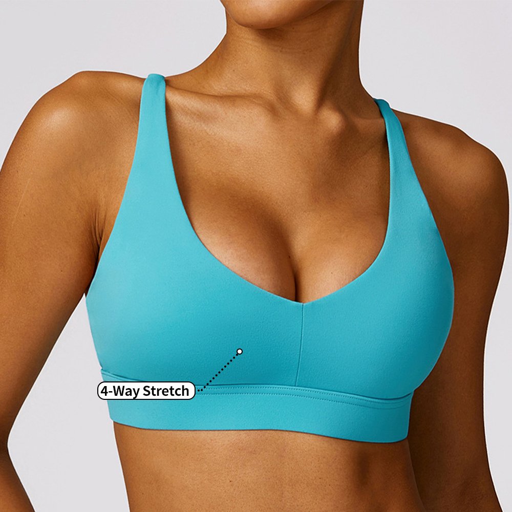 Customization Women Soft Cross Back Yoga Bra Blank Sports Top Gym Fitness Sets Workout Women Sport Bra
