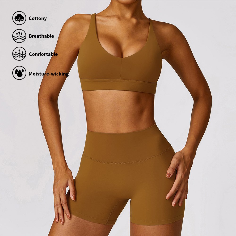 Customization Women Soft Cross Back Yoga Bra Blank Sports Top Gym Fitness Sets Workout Women Sport Bra