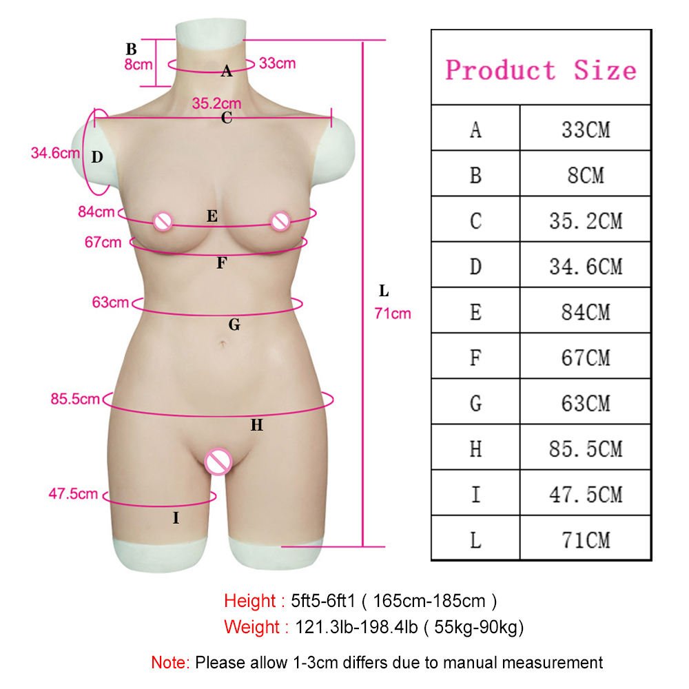Cosplay Real Skin C cup Silicone Body Suit with Giant Boobs High-Simulation Breast Forms for Cosplayer Drag Queen Transvestite