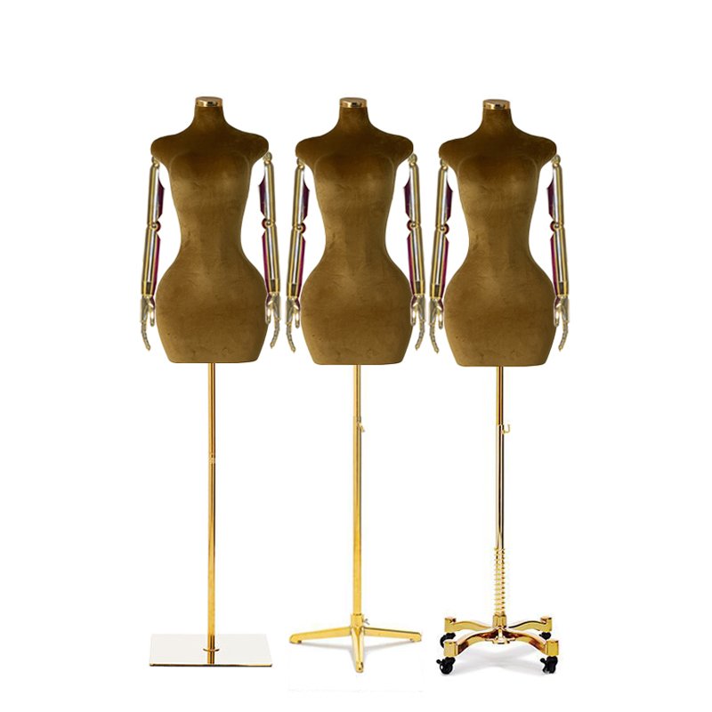 Fiberglass/Foam Women Dress Form Big Hips Bust Manikin Lady Bbl Half Black Curvy Female Mannequins Plus Size with Golden Stand