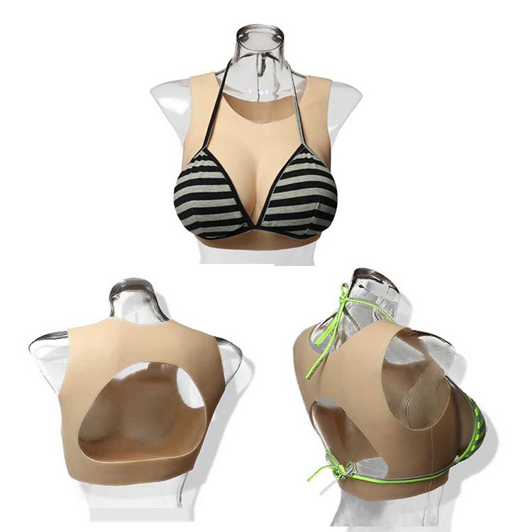 URCHOICE Men to women Silicone breast form Crossdresser Transvestite Drag Queen Cosplay backless fake boobs