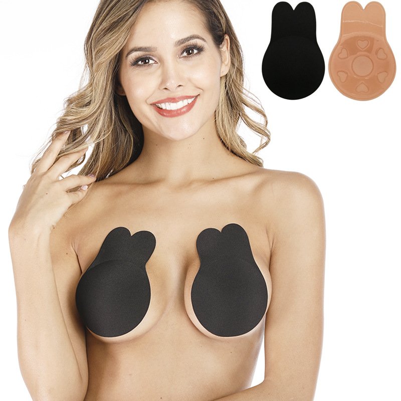 Silicone Adhesive Waterproof Push Up Sticky Bra Rabbit Ear Wonder Bra Plus Size Big Boobs Strapless Invisible Bra Pasties