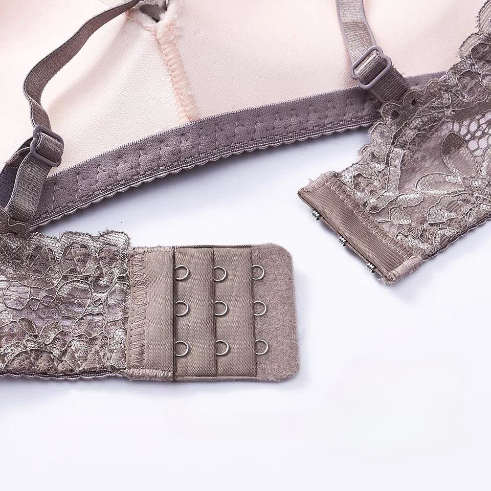 Summer Thin Cup Hollow Embroidered Lace Triangle Cup Face Cross Ribbon Sexy push up bra for Women