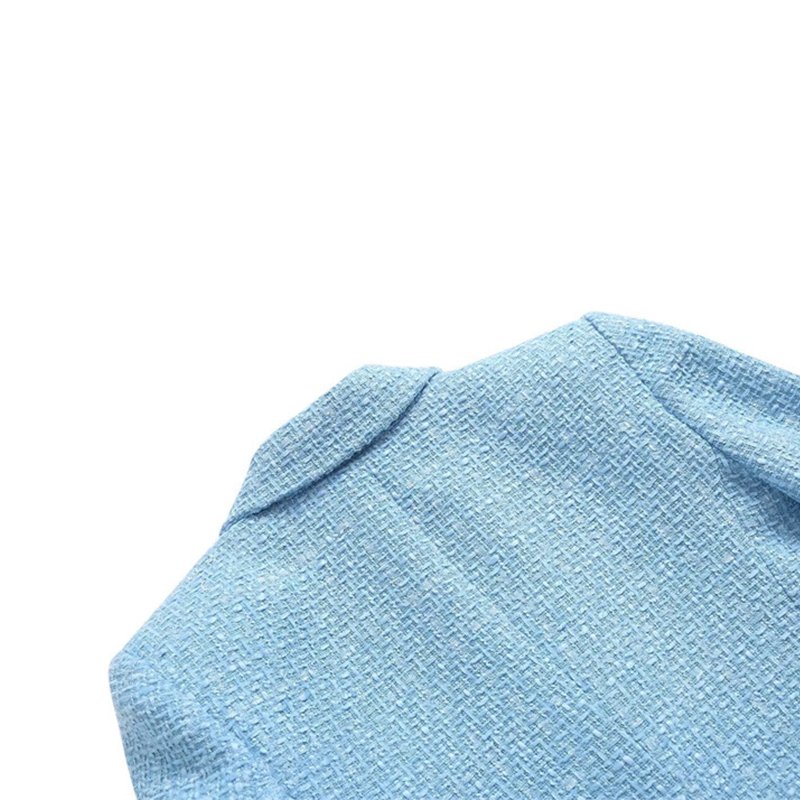 custom design women coat casual light blue jacket elegant ladies suit