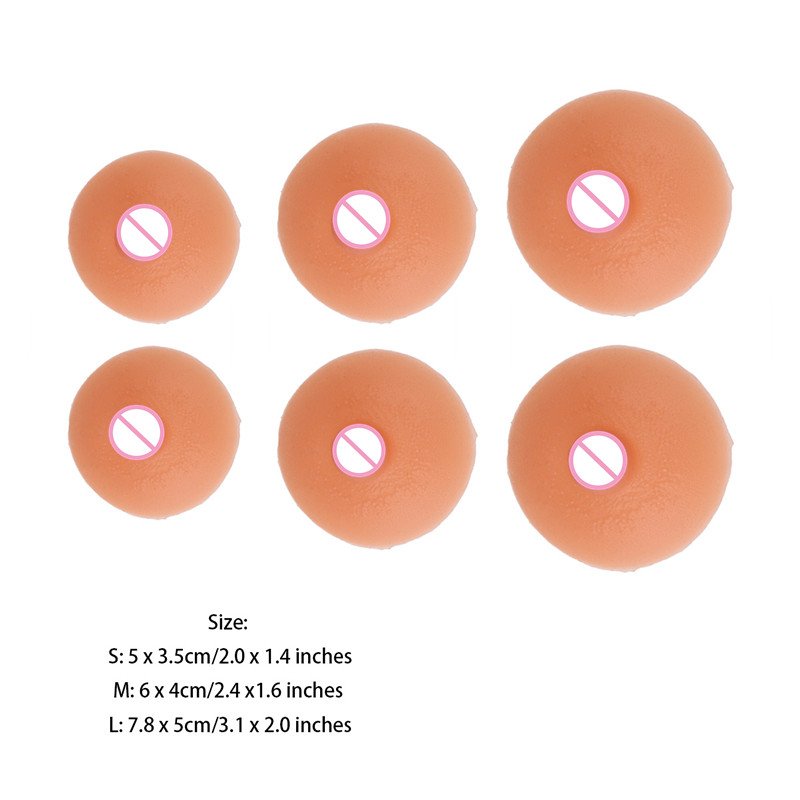 1 Pair Self-suction Washable Reusable Silicone Nipples For Breast Form Crossdresser Shemale Female Impersonator Cosplay