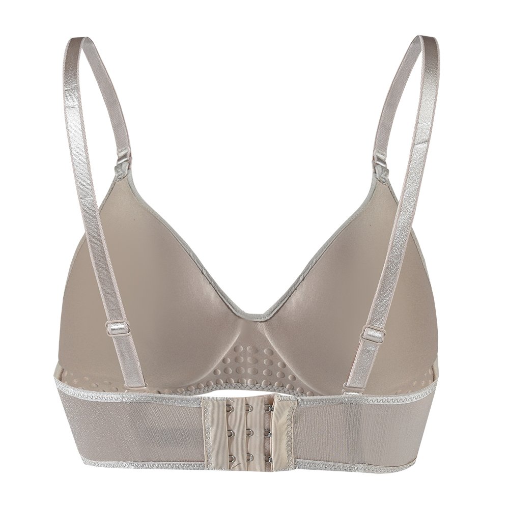 PengSheng Rib Shining Ice Silk Push Up Lightweight Wireless One Piece Forming Soft Bra Bralette for Women