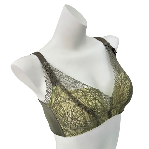 Newest Fashion Woman French Bra And Panty Sets Ladies Sexy Green Bra