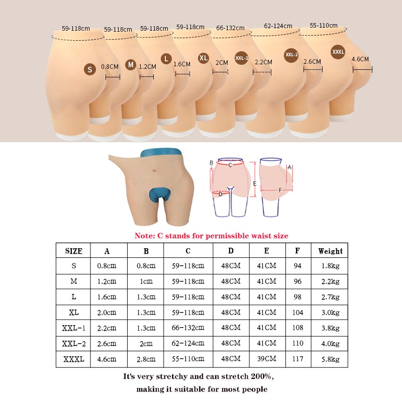 Silicone Butt Artificial Open Crotch Hip Lifter Buttock Silicone Hips And Butt Lifter Bum Lift Shaper Silicone Buttocks