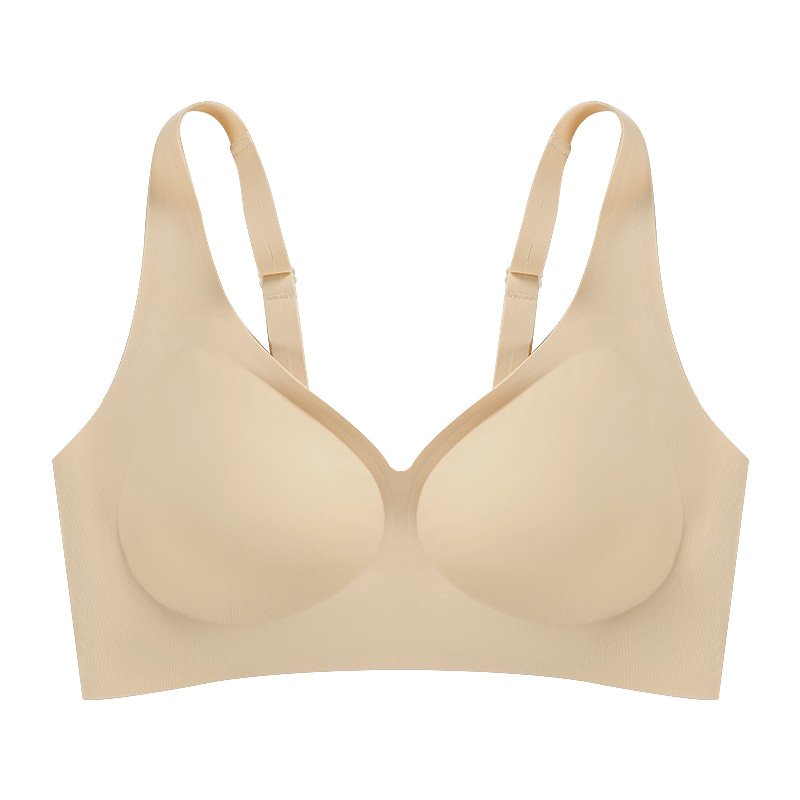 New Custom Logo morandi color women's seamless bra thin 3D Jelly strip ice silk Large size push up bra Wireless Bras For Women