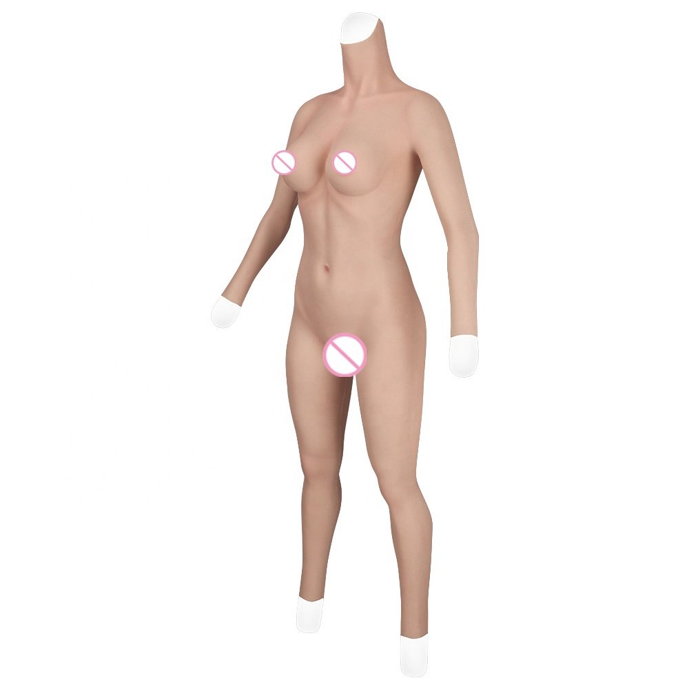 Realistic Silicone Breast Forms Ankle Length Women Transgender Crossdresser Full Body Silicone Bodysuit Male to Female