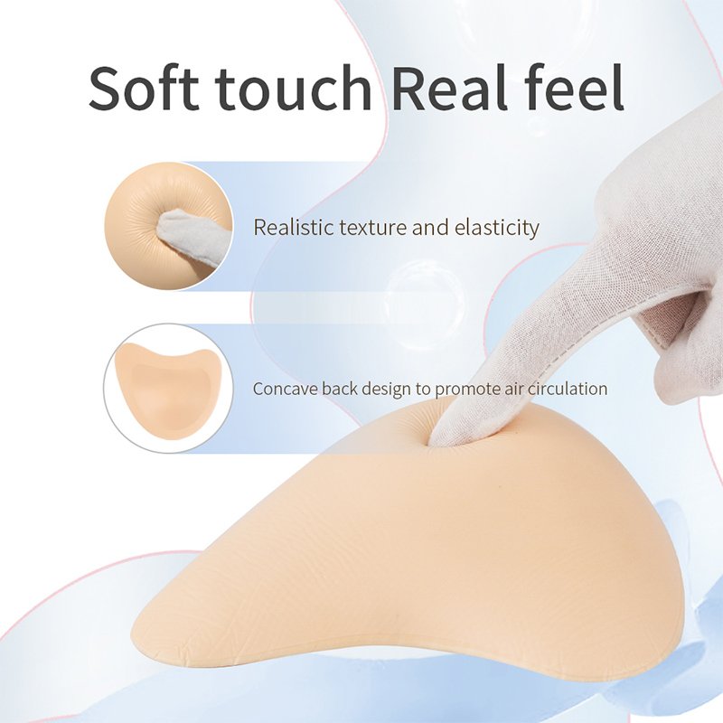QLV Light Weight Mastectomy Breast Form Shape Silicone Boob for Breast Cancer Women 145-380g/pc