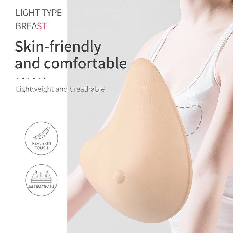 QLV Light Weight Mastectomy Breast Form Shape Silicone Boob for Breast Cancer Women 145-380g/pc