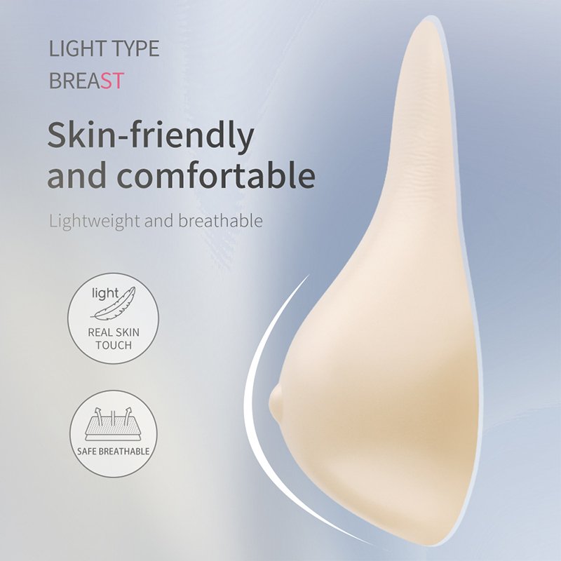 XXM Light Weight Silicone Prosthesis Breast Form Supplier Spiral Shape QLT Breast Silicone Prosthesis For Post-Surgery