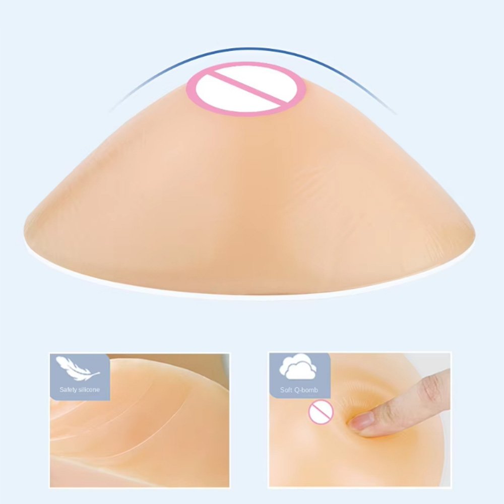 One Piece Triangle Silicone Breast Forms Mastectomy Prosthesis Bra Enhancer Inserts Concave Bra Pads Artificial Breasts