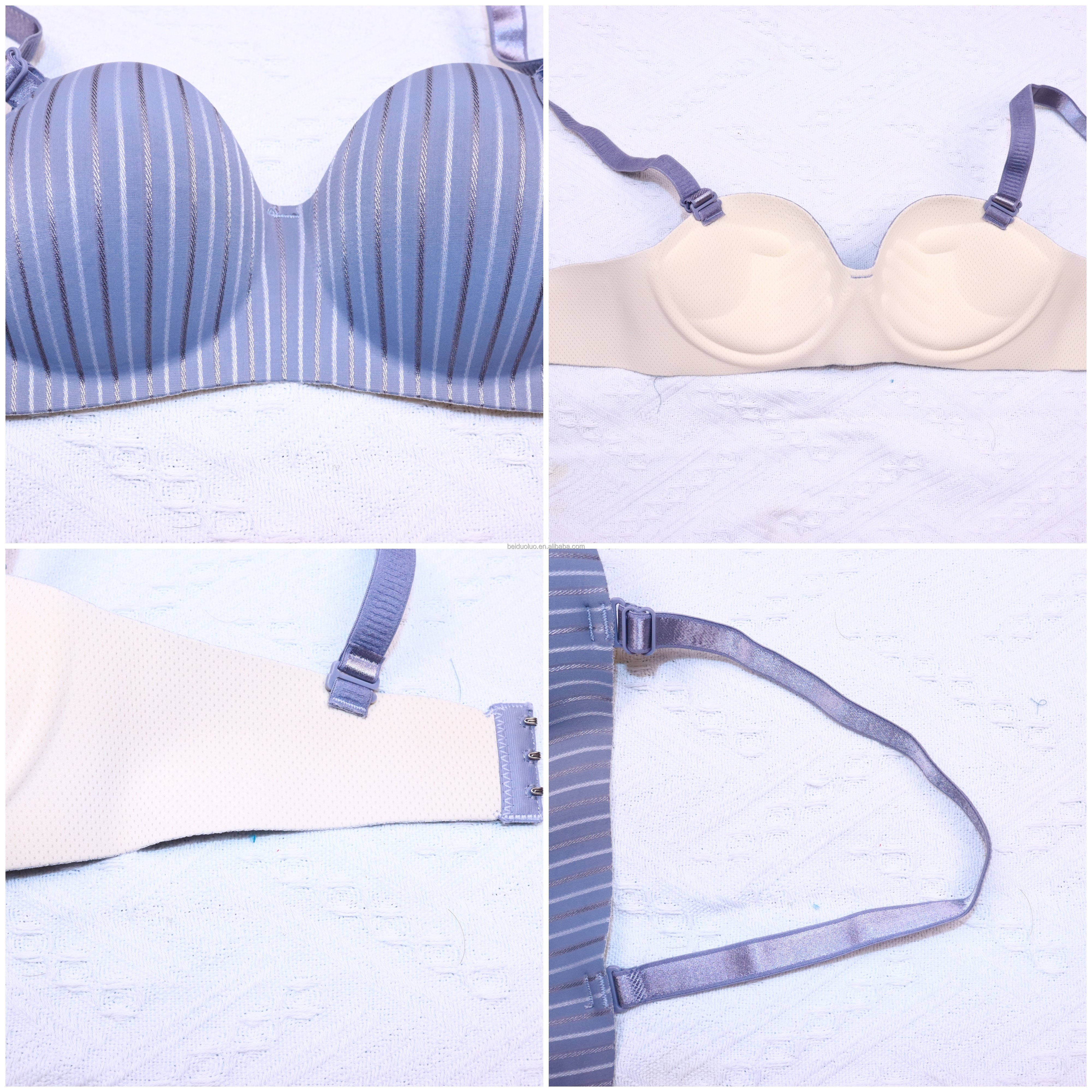 Small cup push-up adjusted-straps fashionable printed wire free One-piece bra for small breasts woman