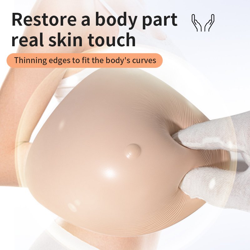 XXM New Arrivals Light Weight Temperature Cntrolled Prosthetic Breast Form Safe Silicone Breast Form Triangle Prosthesis Bra Pad