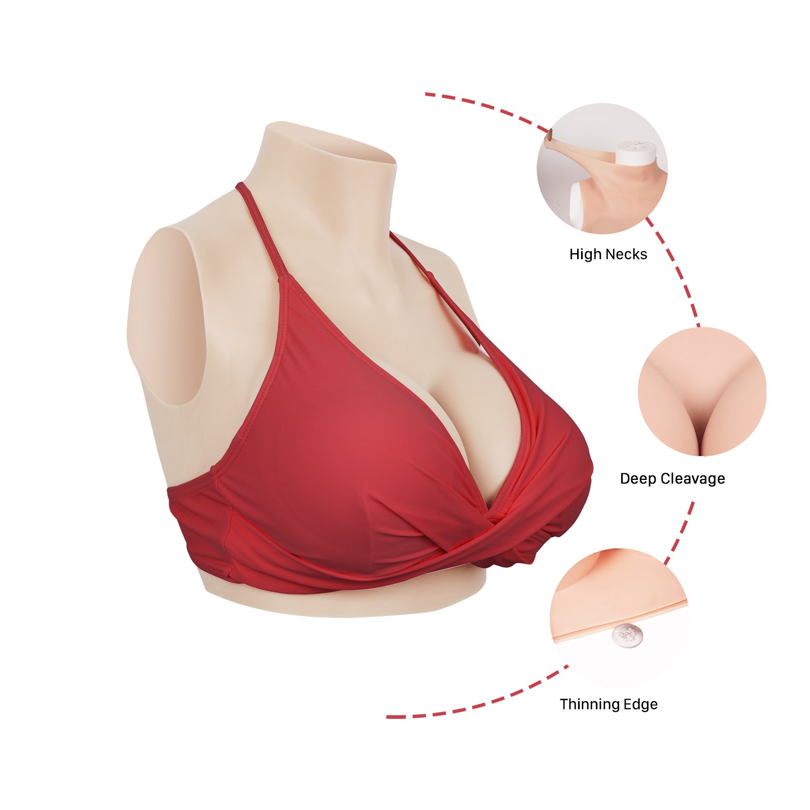 Sixth Wearable Artificial Breast Prosthesis Crossdresser Cosplay Silicone Breast Form Realistic Boob For Sell
