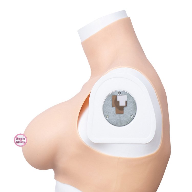 Soft Wear Cosplay Fake Boobs Realistic Silicone High Collar Neck Artificial Breast Form Silicone Boobs For Crossdresser