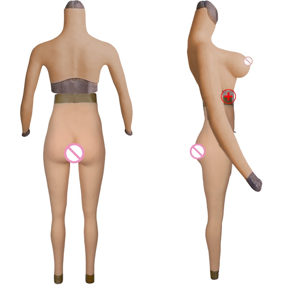 Drag Queen Men to women Realistic Crossdresser costume suit Artificial Boobs Fake Vagina Pants Bodysuit