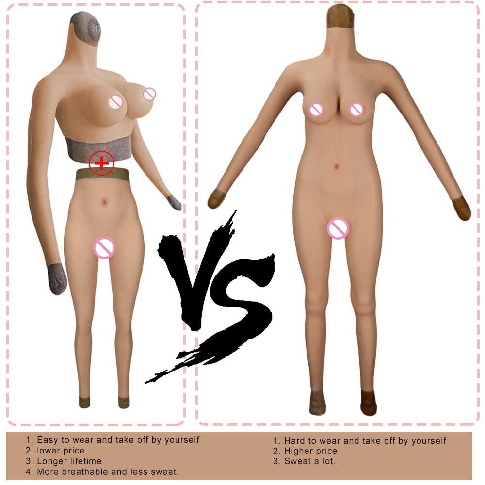 Drag Queen Men to women Realistic Crossdresser costume suit Artificial Boobs Fake Vagina Pants Bodysuit