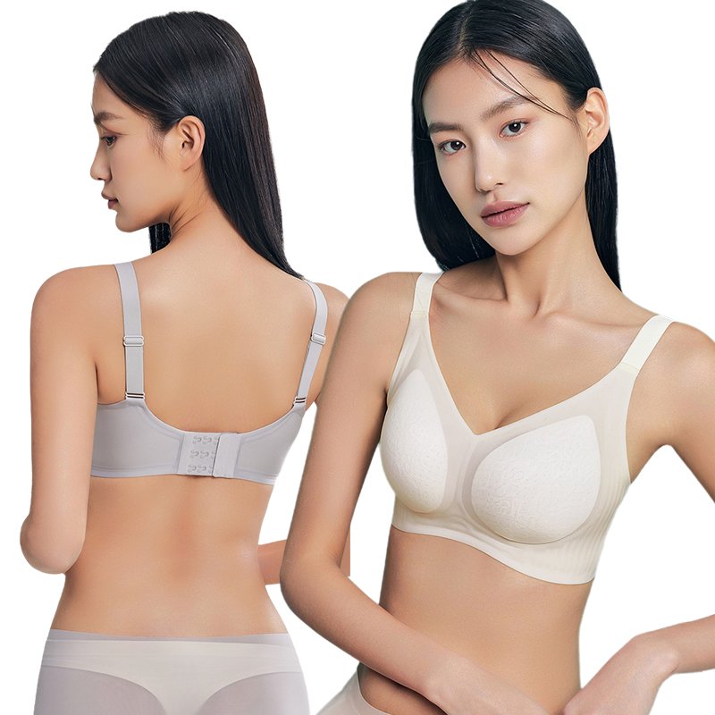 Ultra-Thin Summer Lace Decorated Women's Bra Seamless Underwire Mask with Rabbit Ears Push-Up for Big Breasts Small Sizes