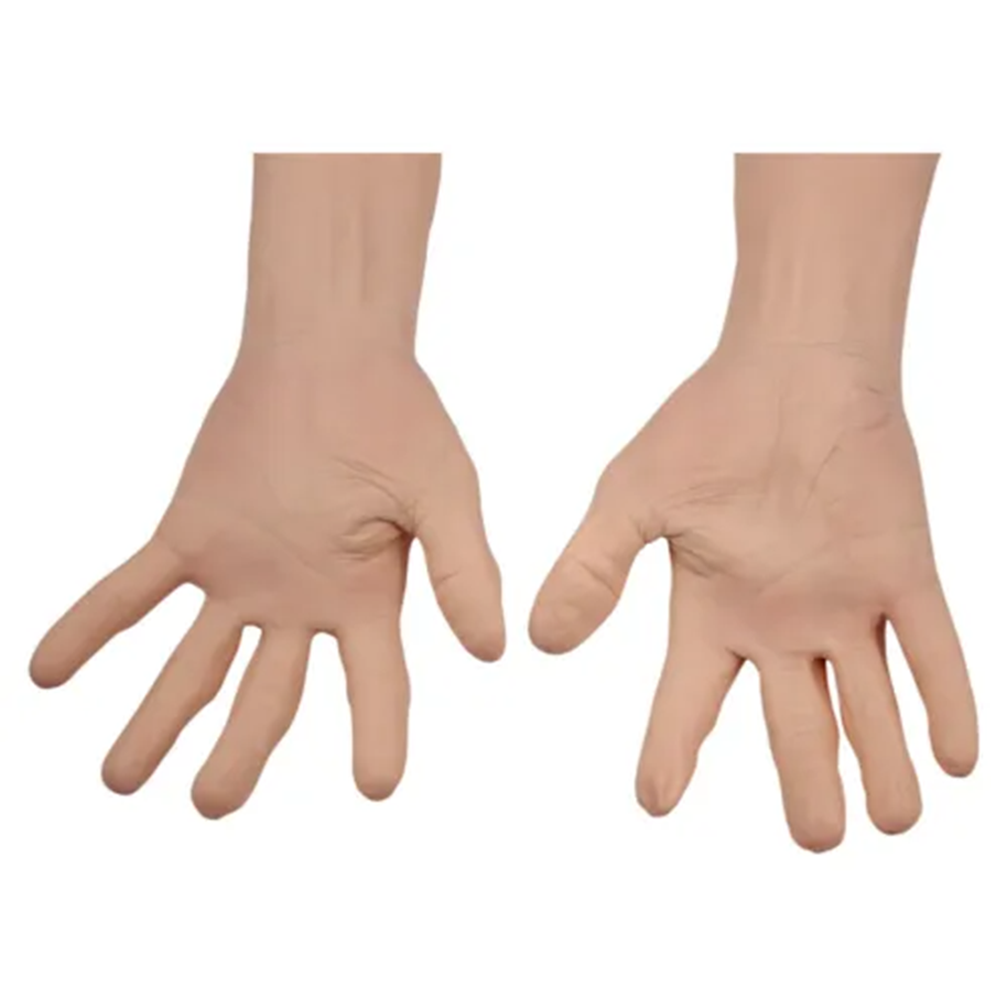 Realistic Durable Fake Old Man Hand Gloves Cross-dressing Hand Sleeves for Scar Cover eldery man hands cosplay