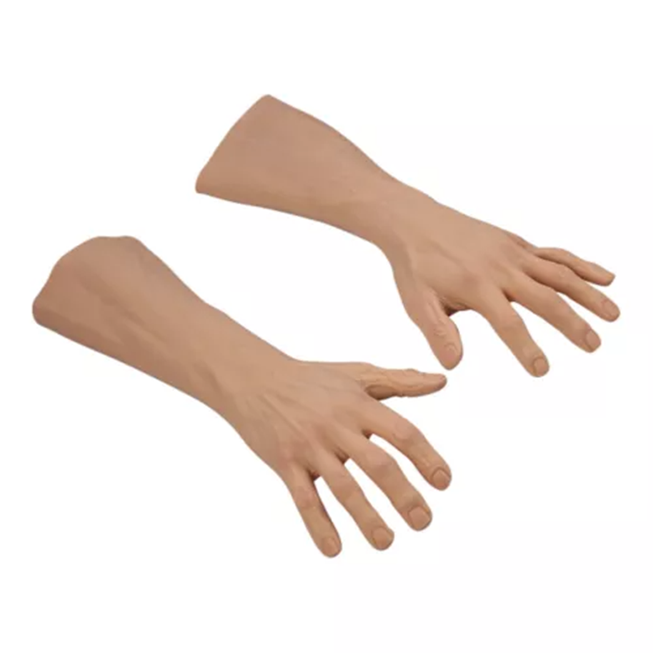Realistic Durable Fake Old Man Hand Gloves Cross-dressing Hand Sleeves for Scar Cover eldery man hands cosplay