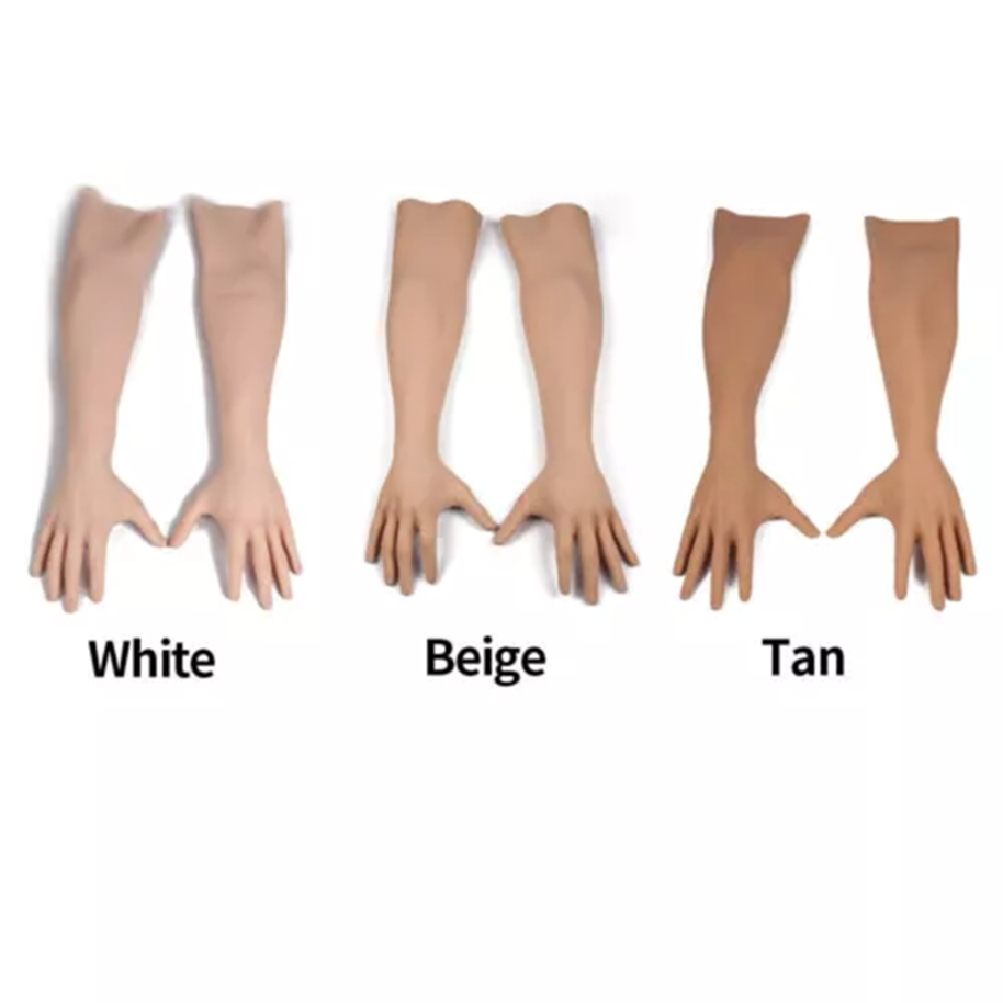 Realistic Durable Fake Old Man Hand Gloves Cross-dressing Hand Sleeves for Scar Cover eldery man hands cosplay