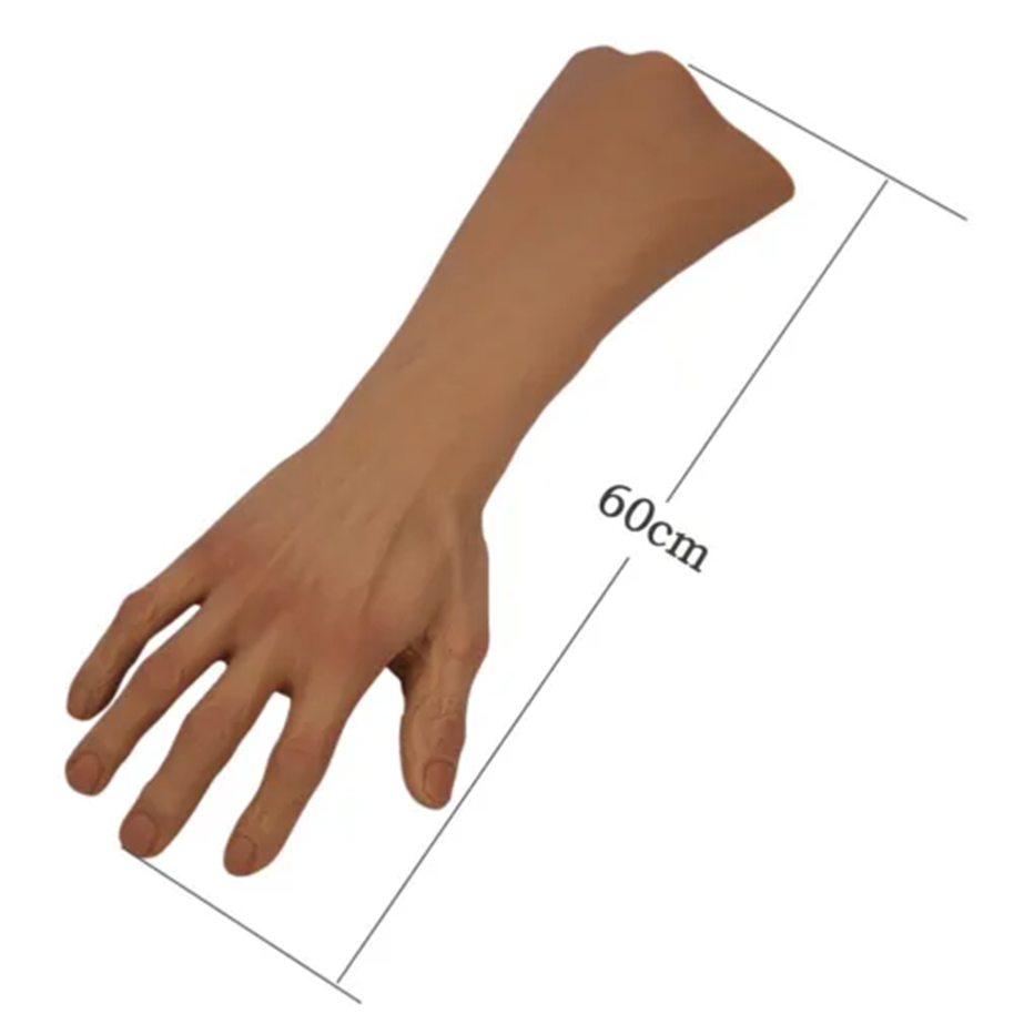 Realistic Durable Fake Old Man Hand Gloves Cross-dressing Hand Sleeves for Scar Cover eldery man hands cosplay