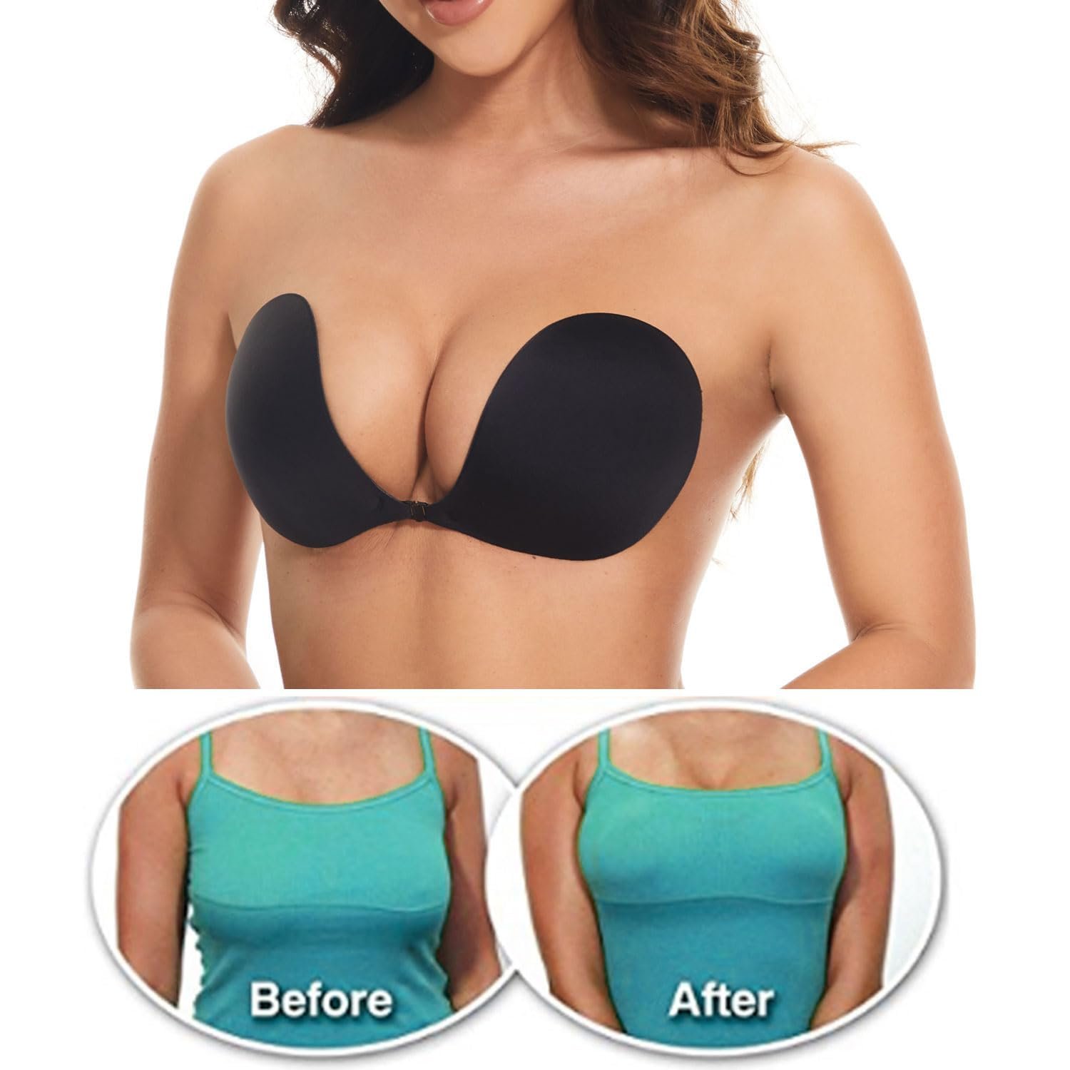 Sticky Backless Push up Strapless Reusable Invisible Bras for Womens Breast Lift Tape Nipple Covers