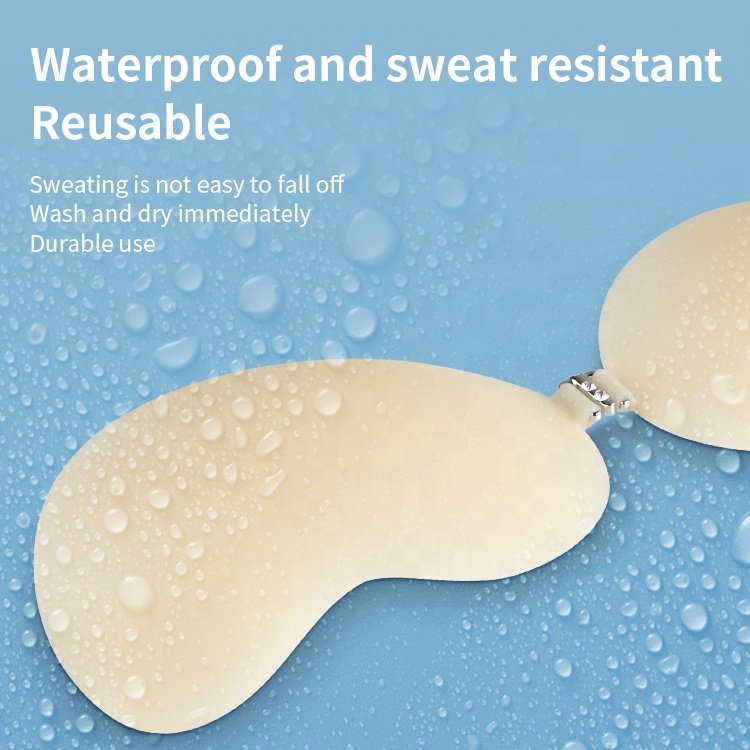 New Arrival Mango Cup Breast pasties Thin Adhesive Strapless Invisible Solid Push up Silicone Bra