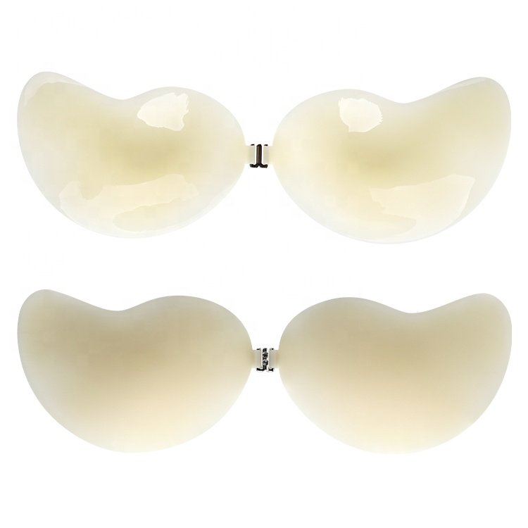 New Arrival Mango Cup Breast pasties Thin Adhesive Strapless Invisible Solid Push up Silicone Bra