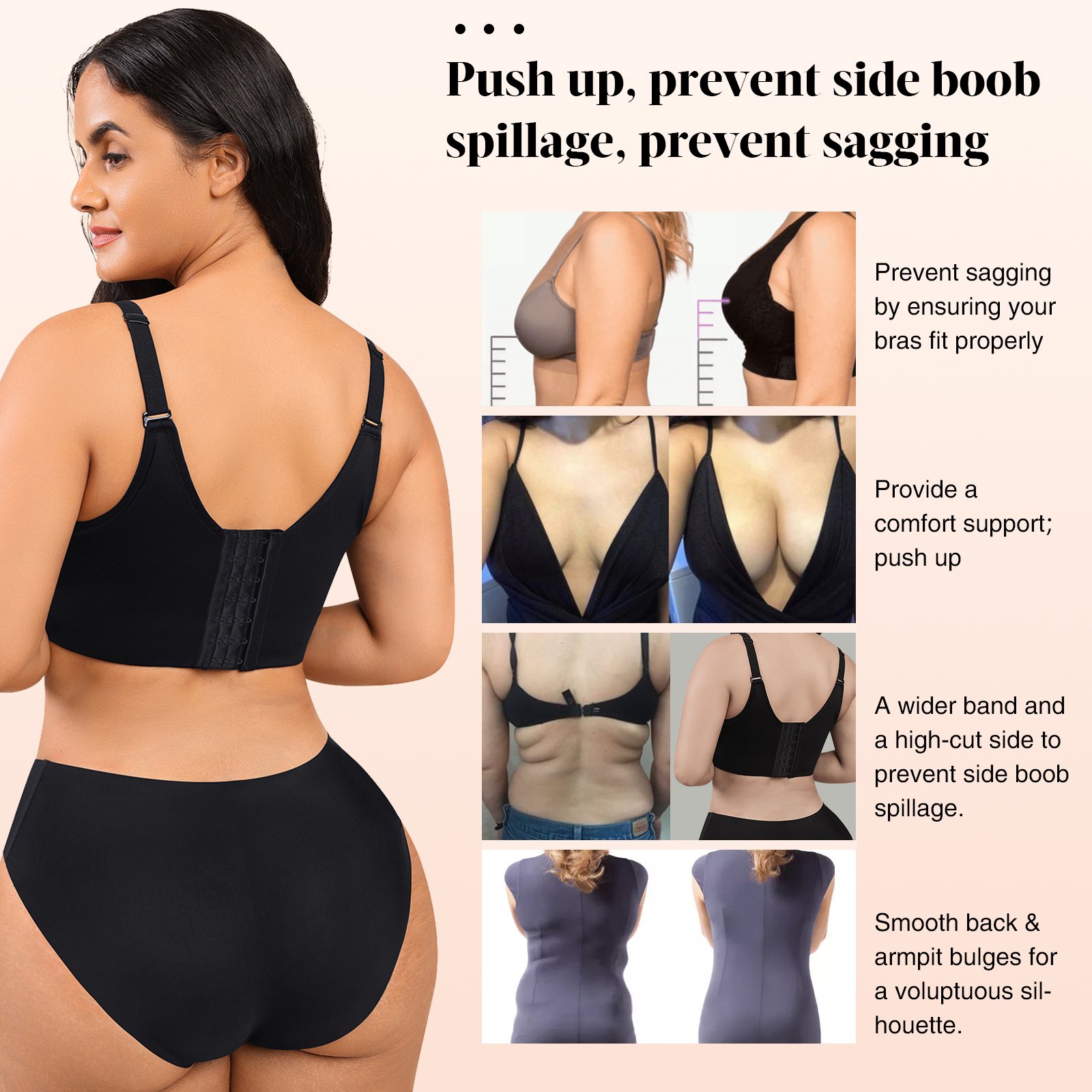 wholesale Custom service body shaper shapewear bra wireless hide back fat bra women seamless push up bra for women