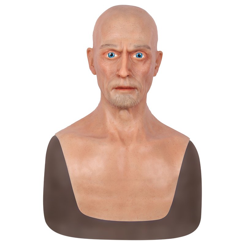 Realistic 100% silicone Mask Bald Old Man Face the halloween mask Cosplay Masks Props Funny Masque