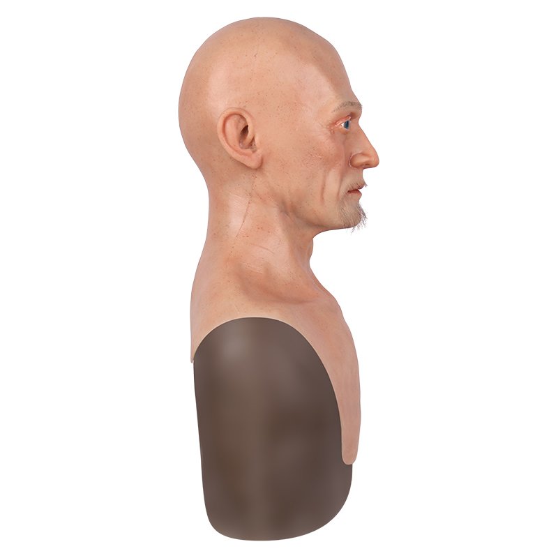 Realistic 100% silicone Mask Bald Old Man Face the halloween mask Cosplay Masks Props Funny Masque