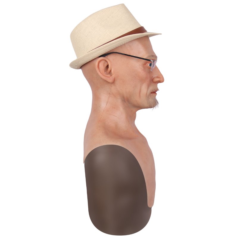 Realistic 100% silicone Mask Bald Old Man Face the halloween mask Cosplay Masks Props Funny Masque
